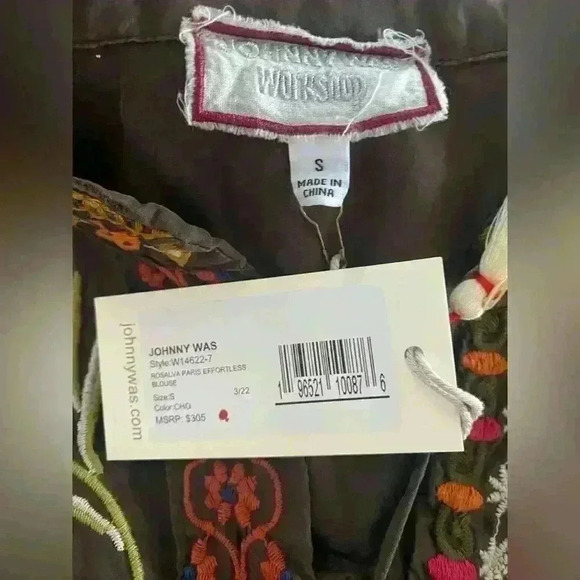 NWT JOHNNY WAS Chocolate Silk
Rosalva Paris Effortless Blouse Sz S - Picture 3 of 5